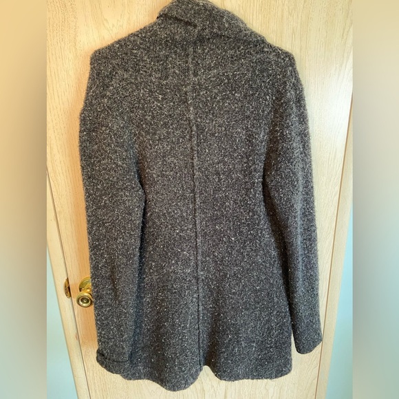 Temperance Boucle Charcoal Grey Black Open Front Oversized cardigan Small - Picture 5 of 9